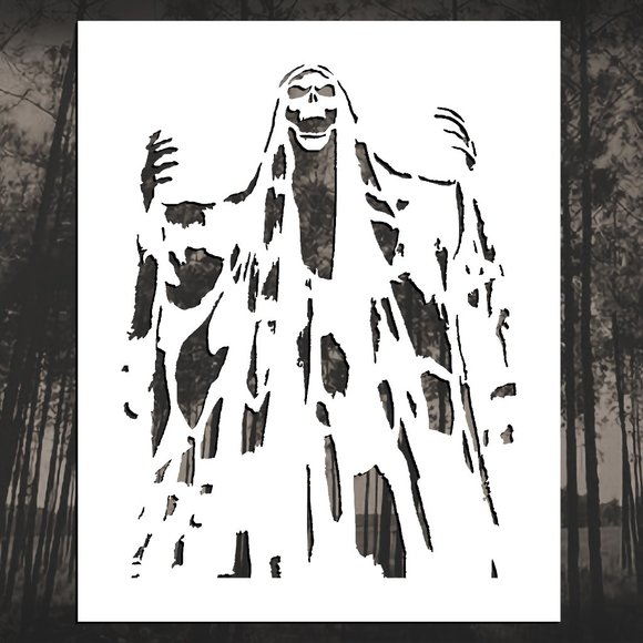 Skeleton Ghost Reusable Stencil (Many Sizes) - Picture 1 of 2